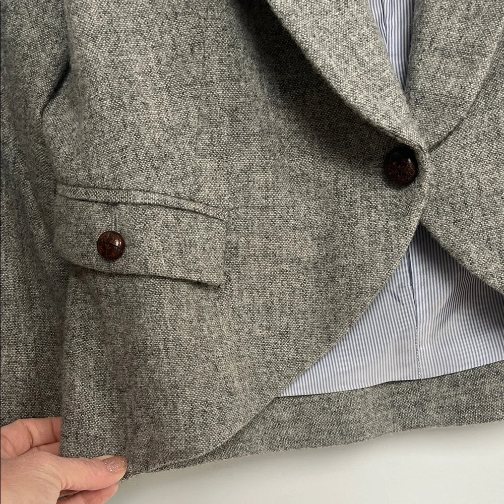 Band Of Outsiders Charcoal Women's Blazer (Missing Faux Fur Collar). Size 3. - Picture 7 of 9
